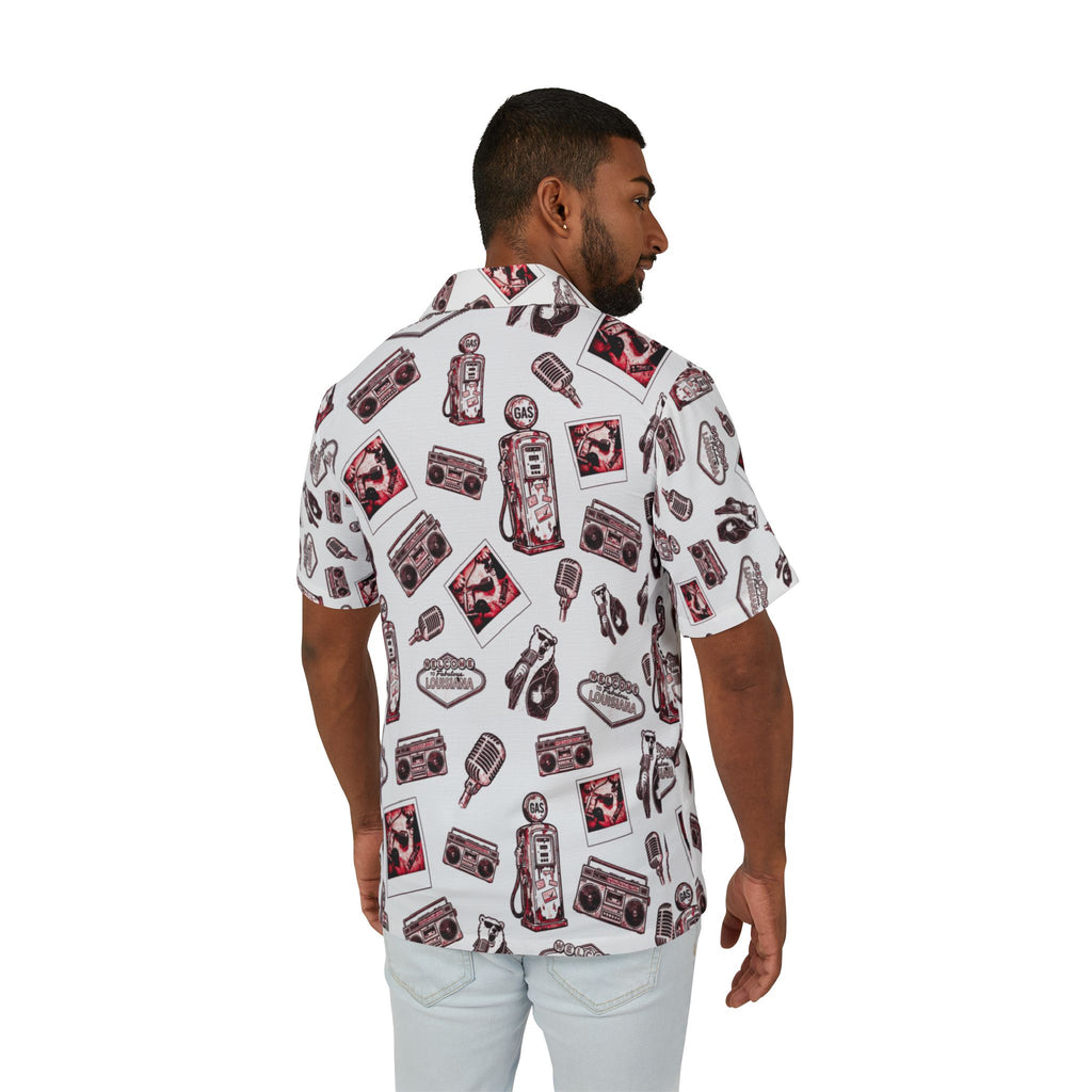 Vintage Bailey Hawaiian Shirt | red & White All-Over Print