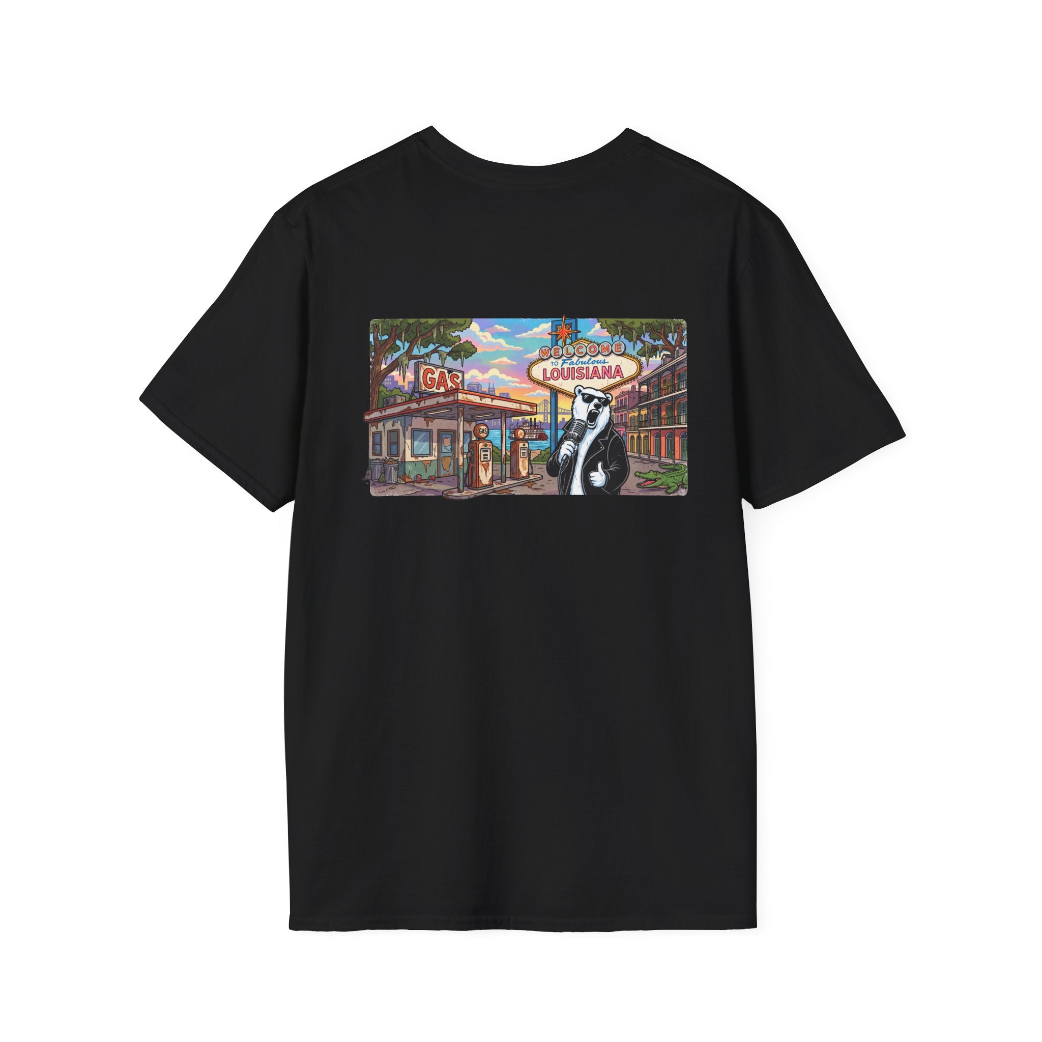 Louisiana Retro Vegas Style Badge T-Shirt | State Vintage Emblem