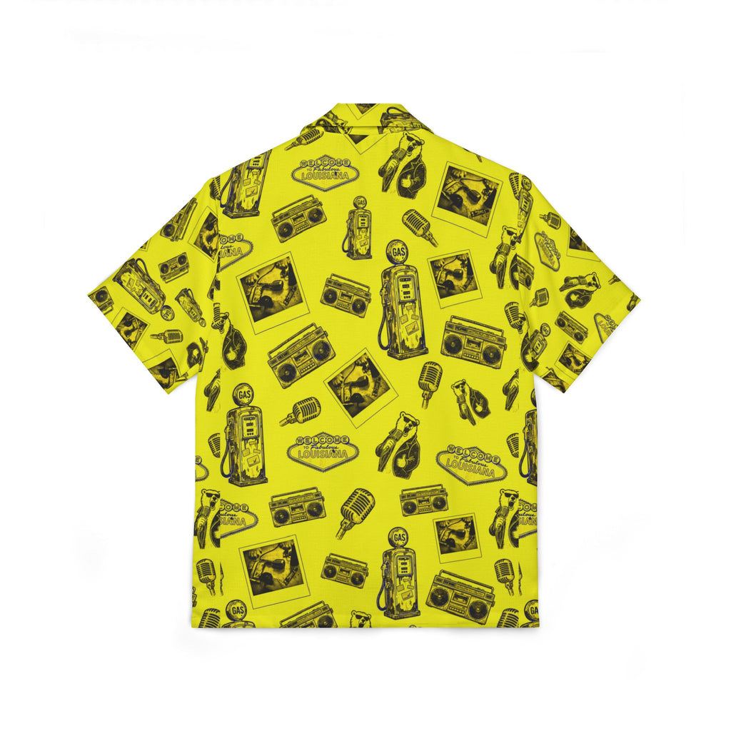 Vintage Bailey Hawaiian Shirt |Yellow & Black All-Over Print