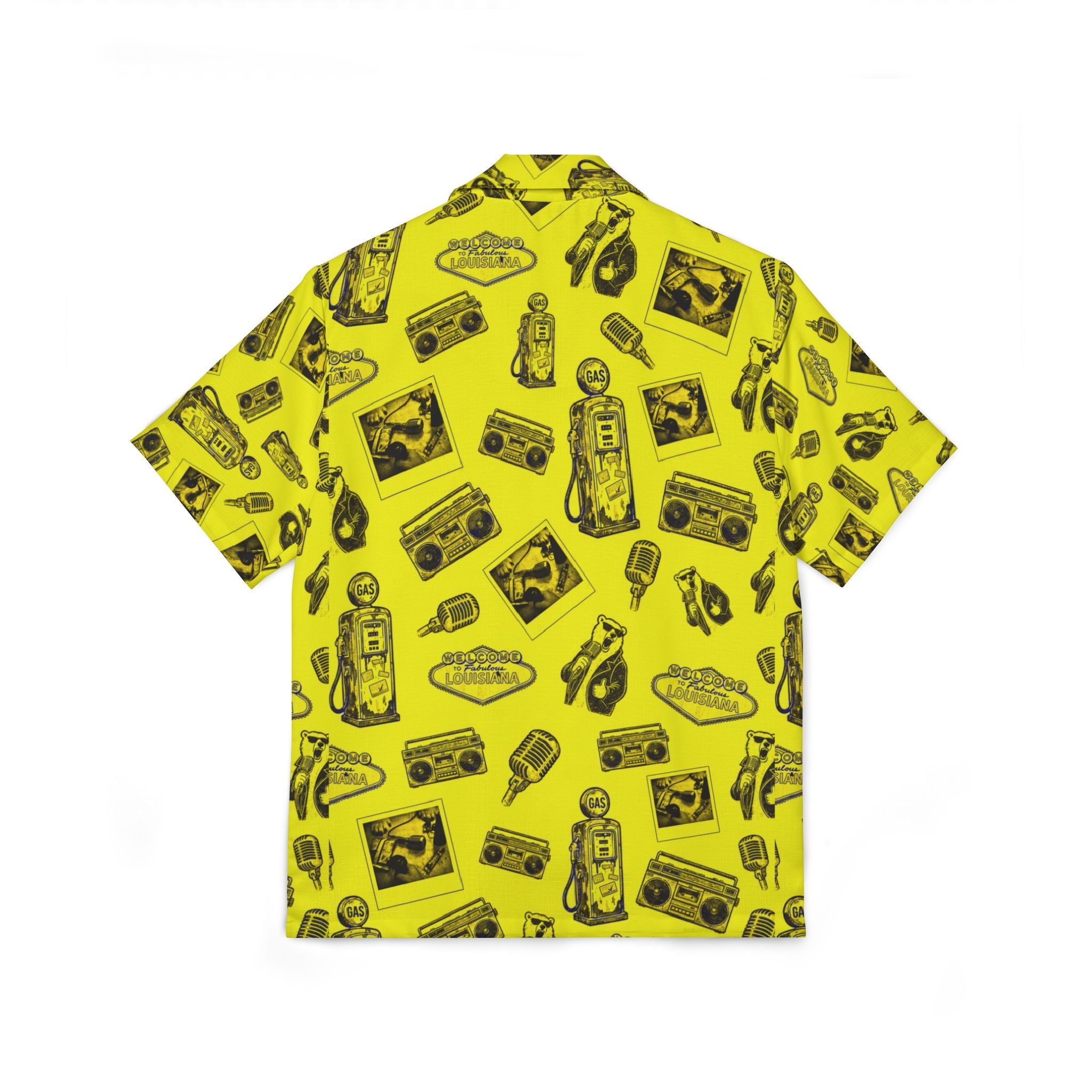 Vintage Bailey Hawaiian Shirt |Yellow & Black All-Over Print