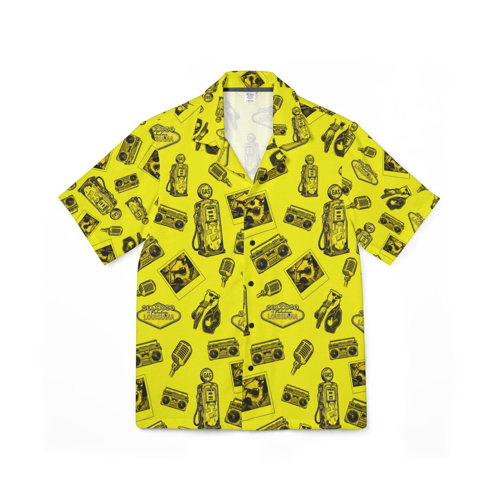 Vintage Bailey Hawaiian Shirt |Yellow & Black All-Over Print