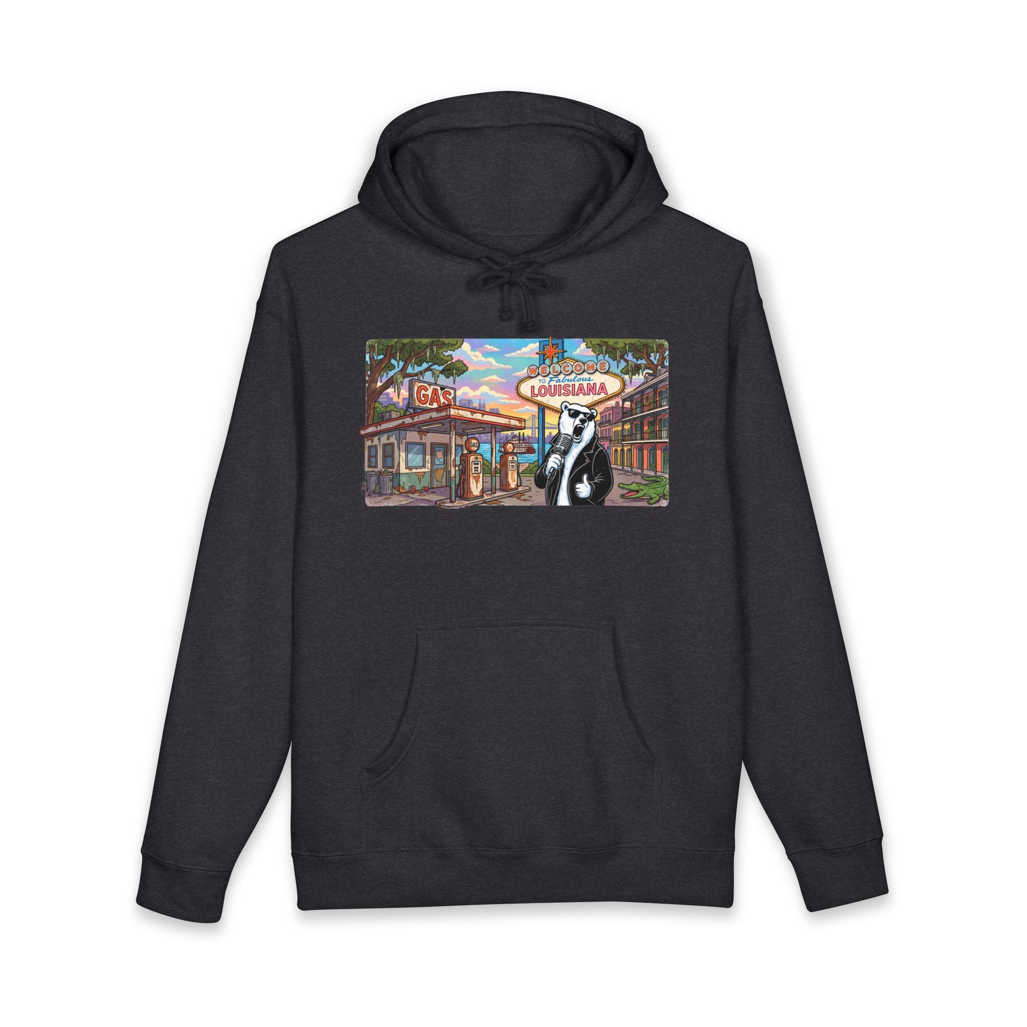 Premium Heavyweight Hooded Louisiana Bear Sweatshirt