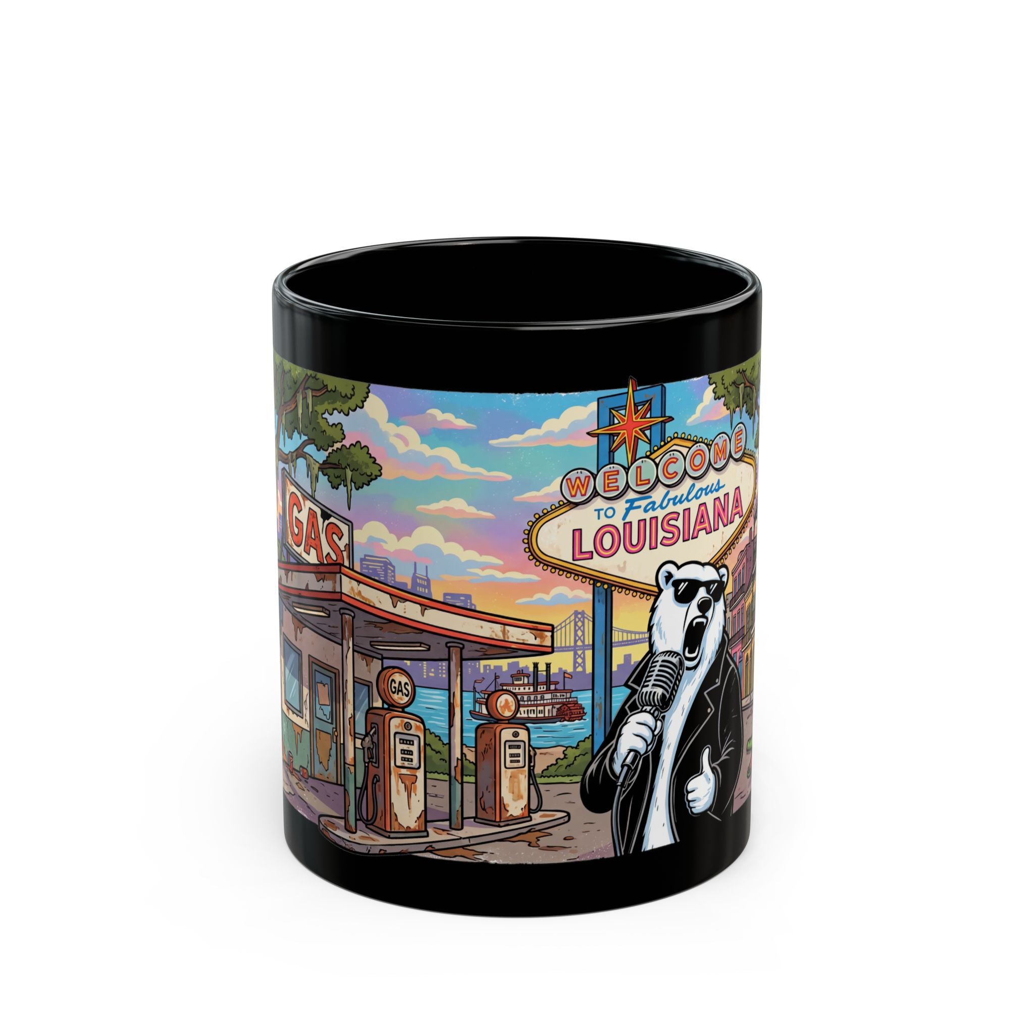 Fabulous Louisiana|Bear Bailey Illustration Mug Black