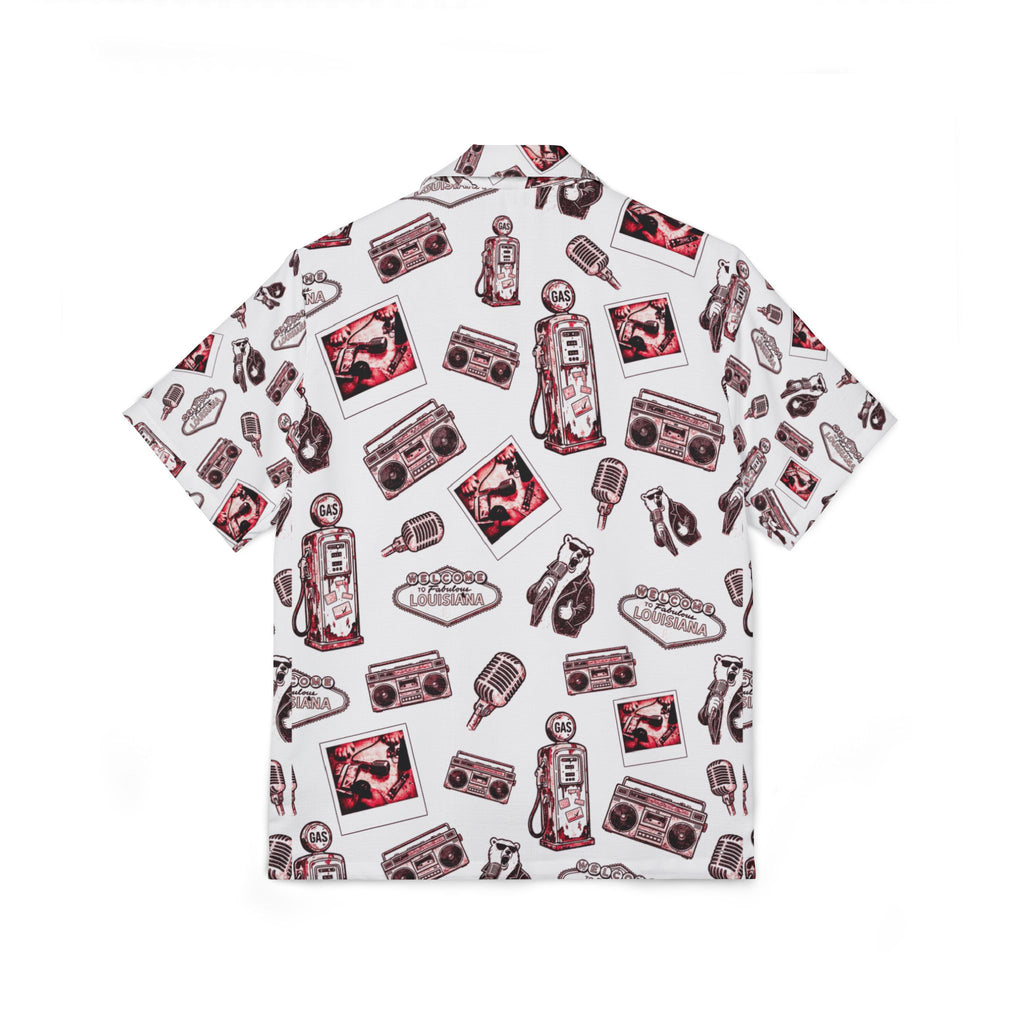 Vintage Bailey Hawaiian Shirt | red & White All-Over Print