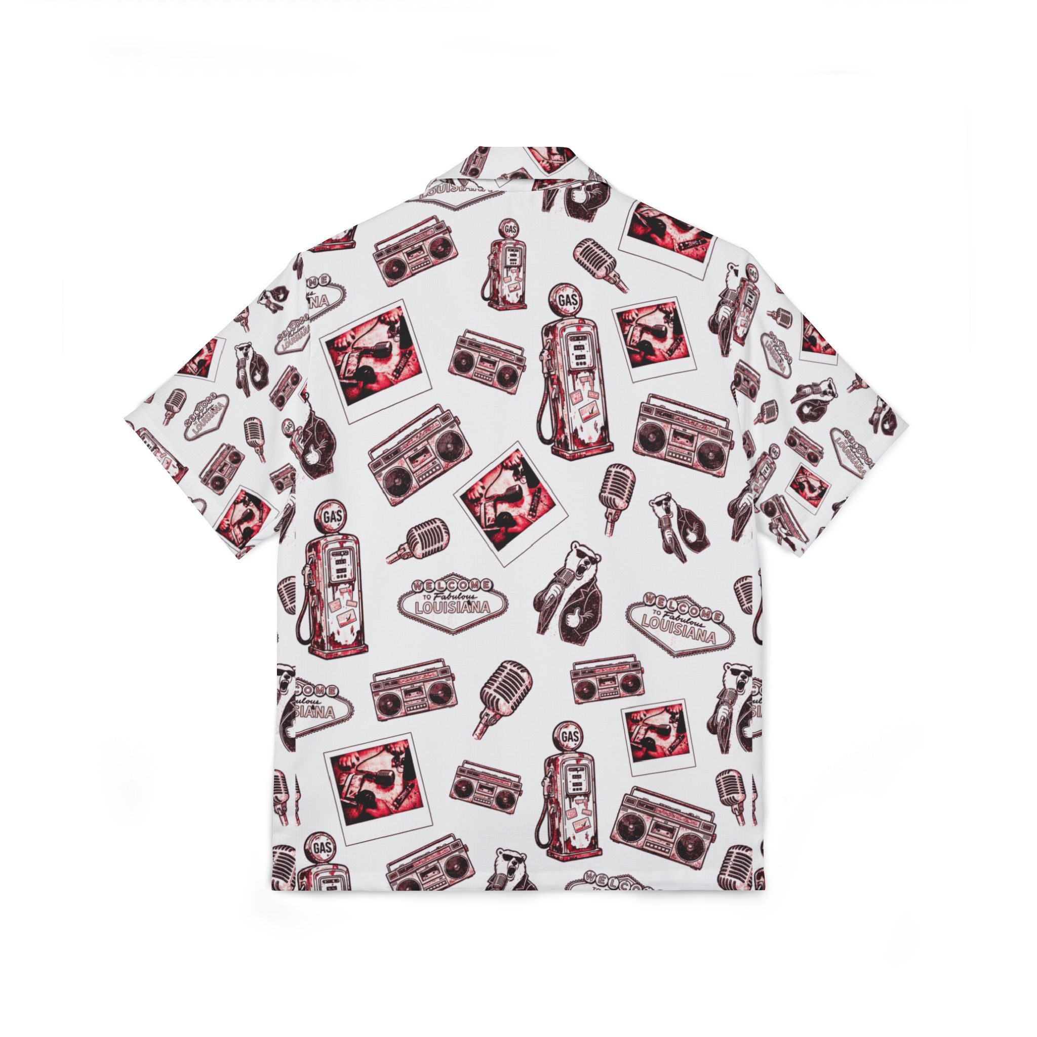 Vintage Bailey Hawaiian Shirt | red & White All-Over Print