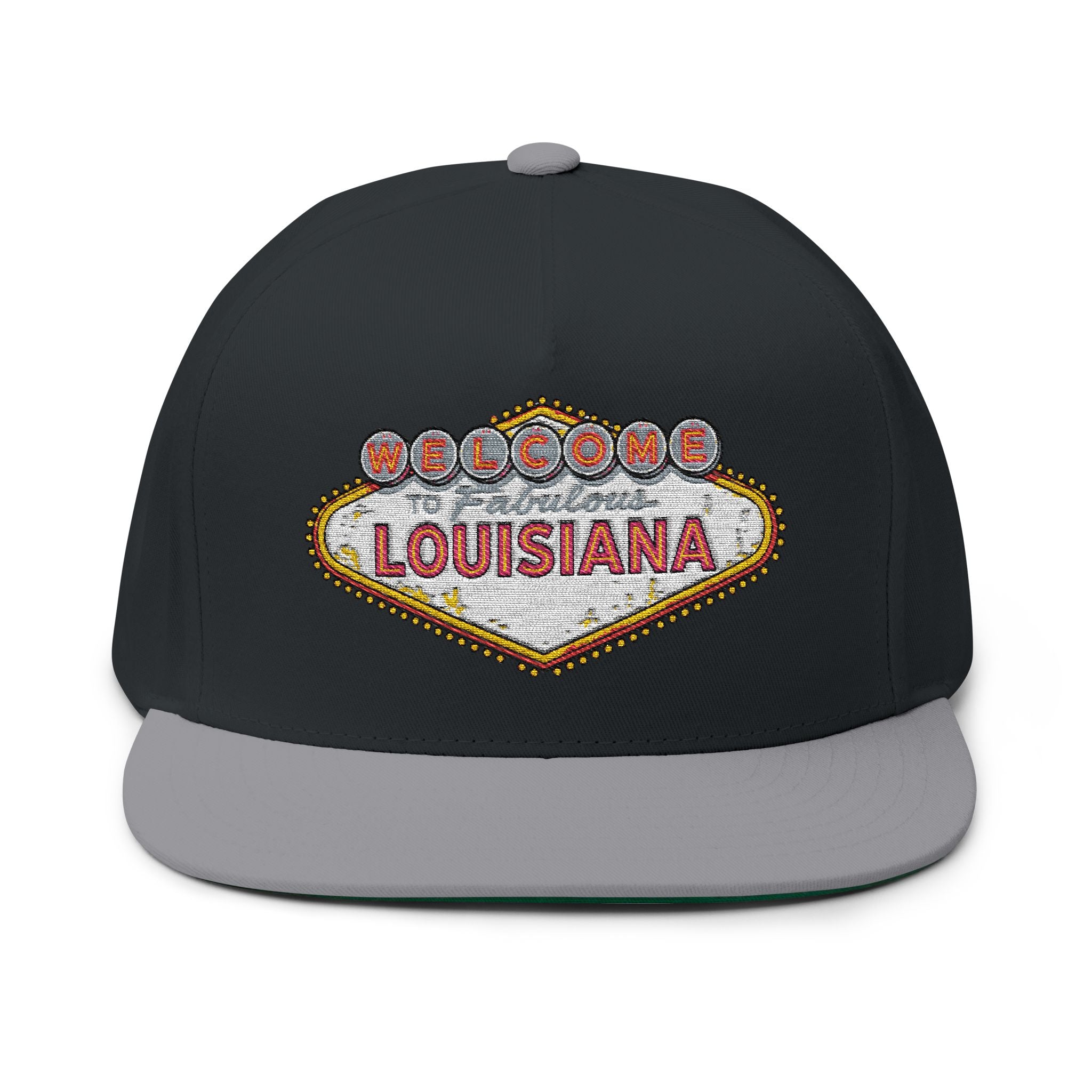 Fabulous Louisiana Flat Bill Cap | Embroidered Snapback Hat