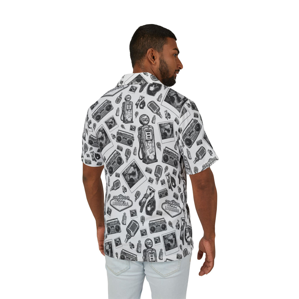 Vintage Bailey Hawaiian Shirt | Monochrome All-Over Print