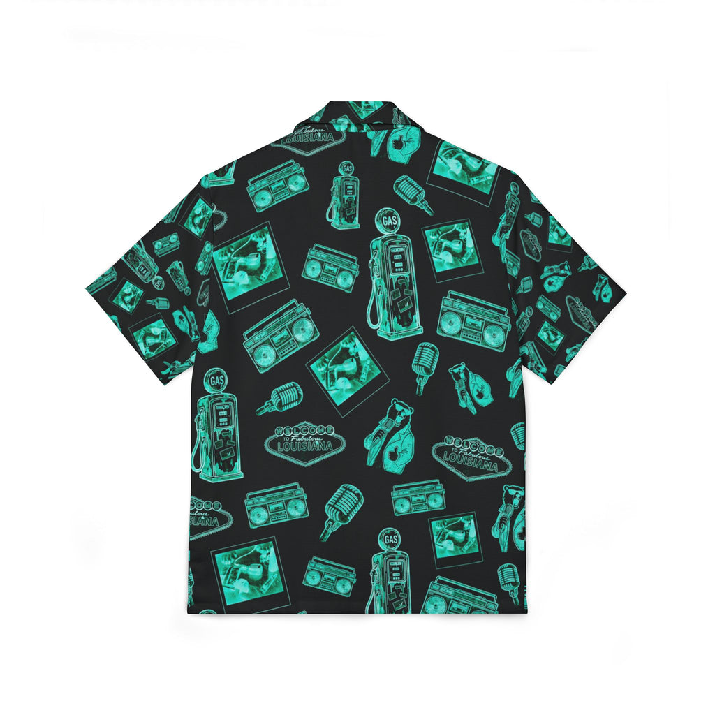 Vintage Bailey Hawaiian Shirt | Green & Black All-Over Print