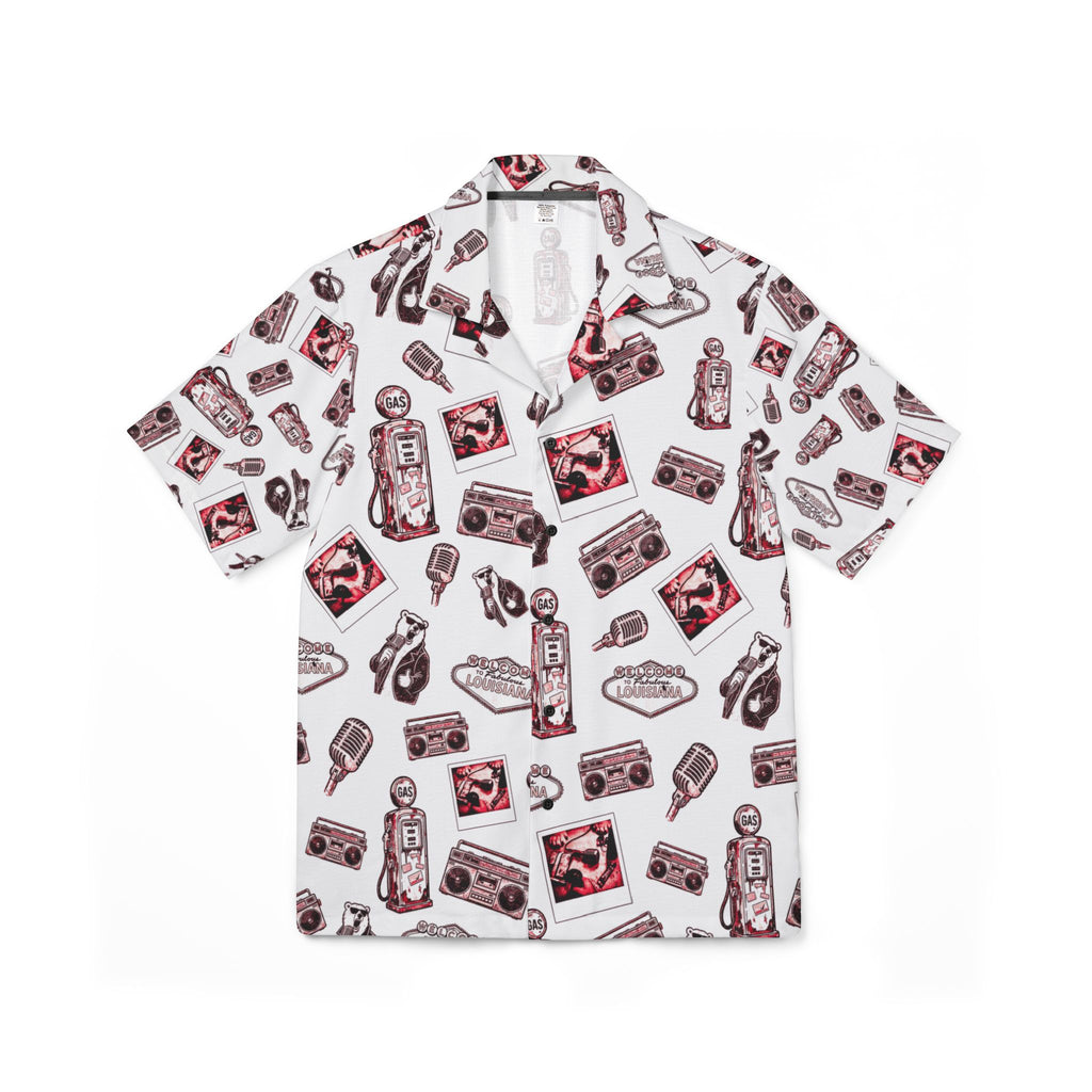 Vintage Bailey Hawaiian Shirt | red & White All-Over Print