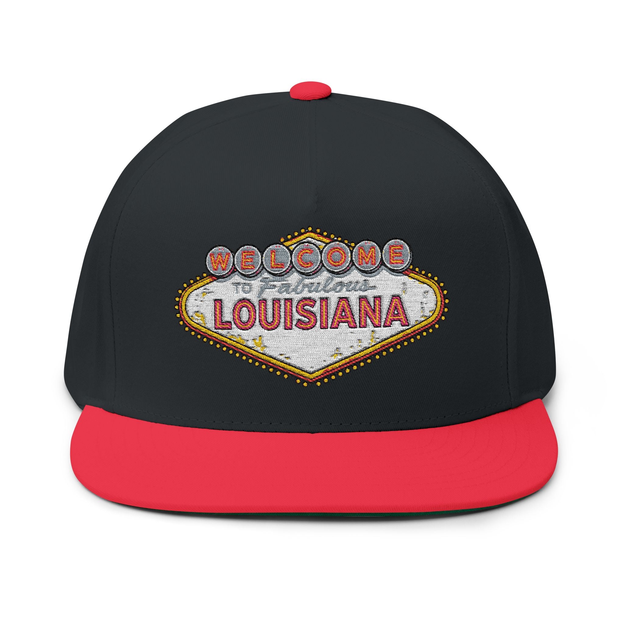 Fabulous Louisiana Flat Bill Cap | Embroidered Snapback Hat