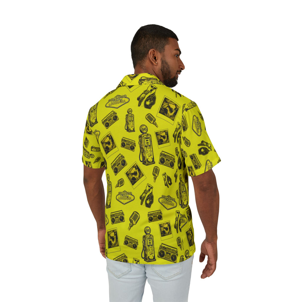Vintage Bailey Hawaiian Shirt |Yellow & Black All-Over Print