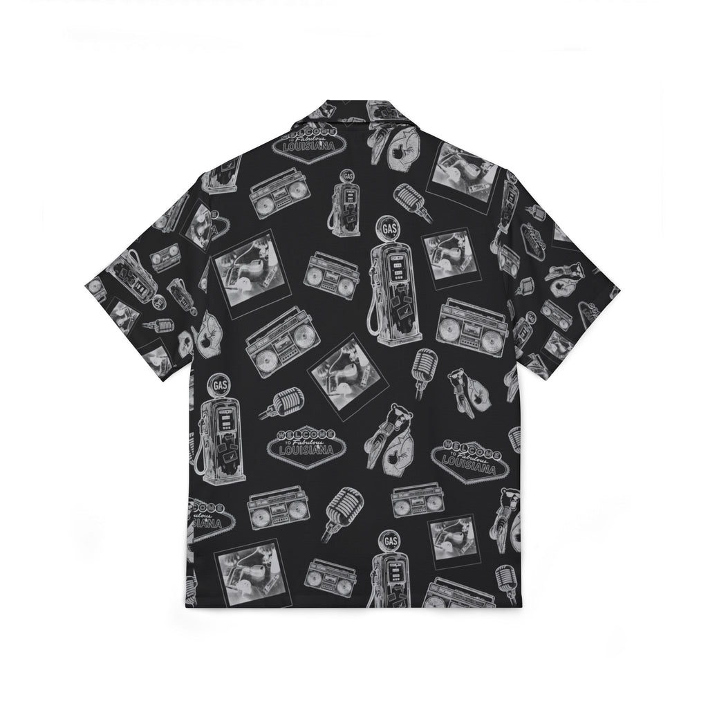 Vintage Bailey Hawaiian Shirt | Black & White All-Over Print