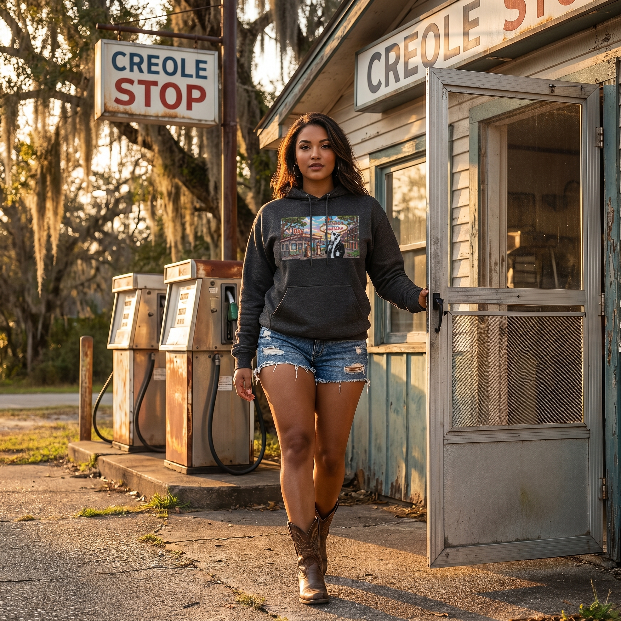 Premium Heavyweight Hooded Louisiana Bear Sweatshirt