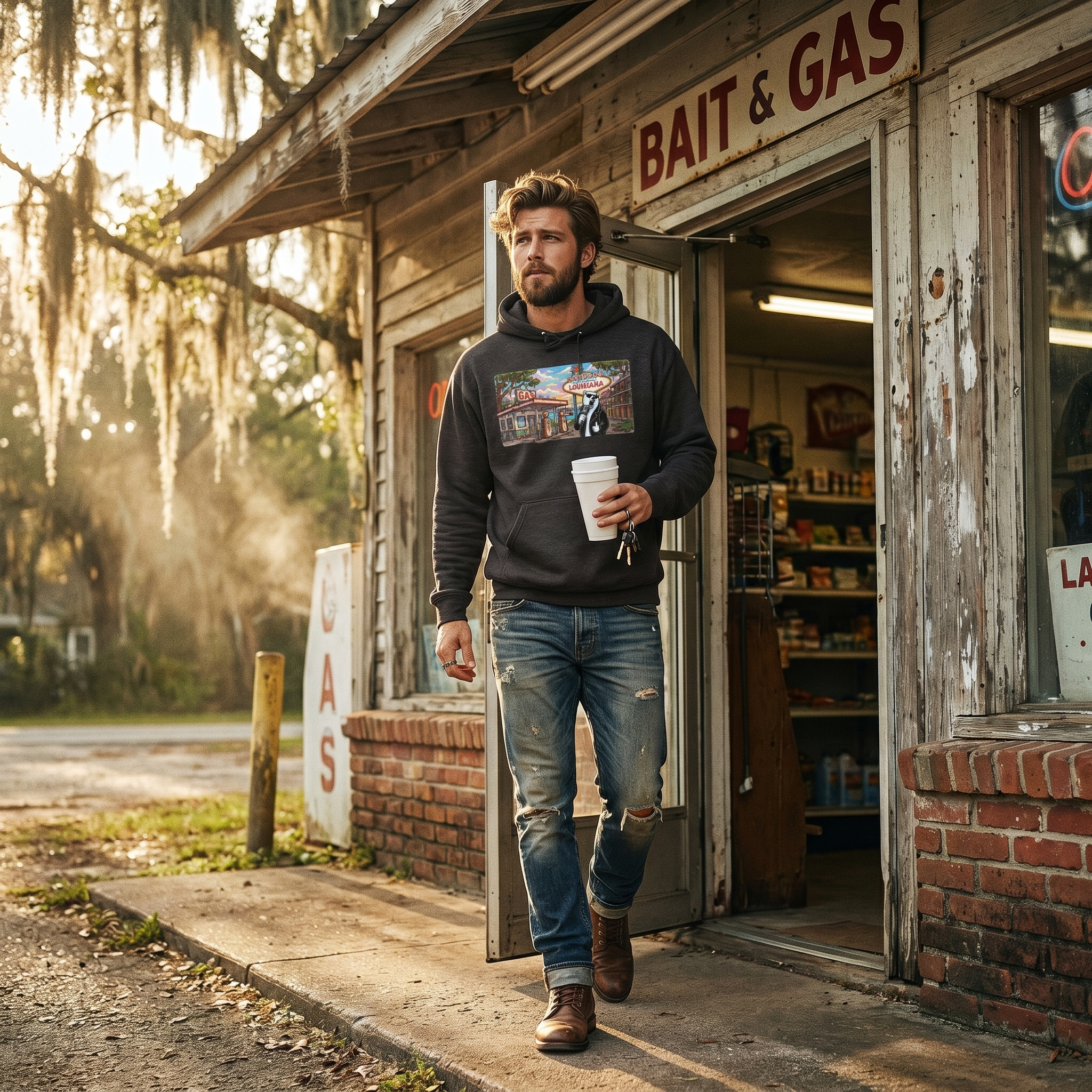 Premium Heavyweight Hooded Louisiana Bear Sweatshirt
