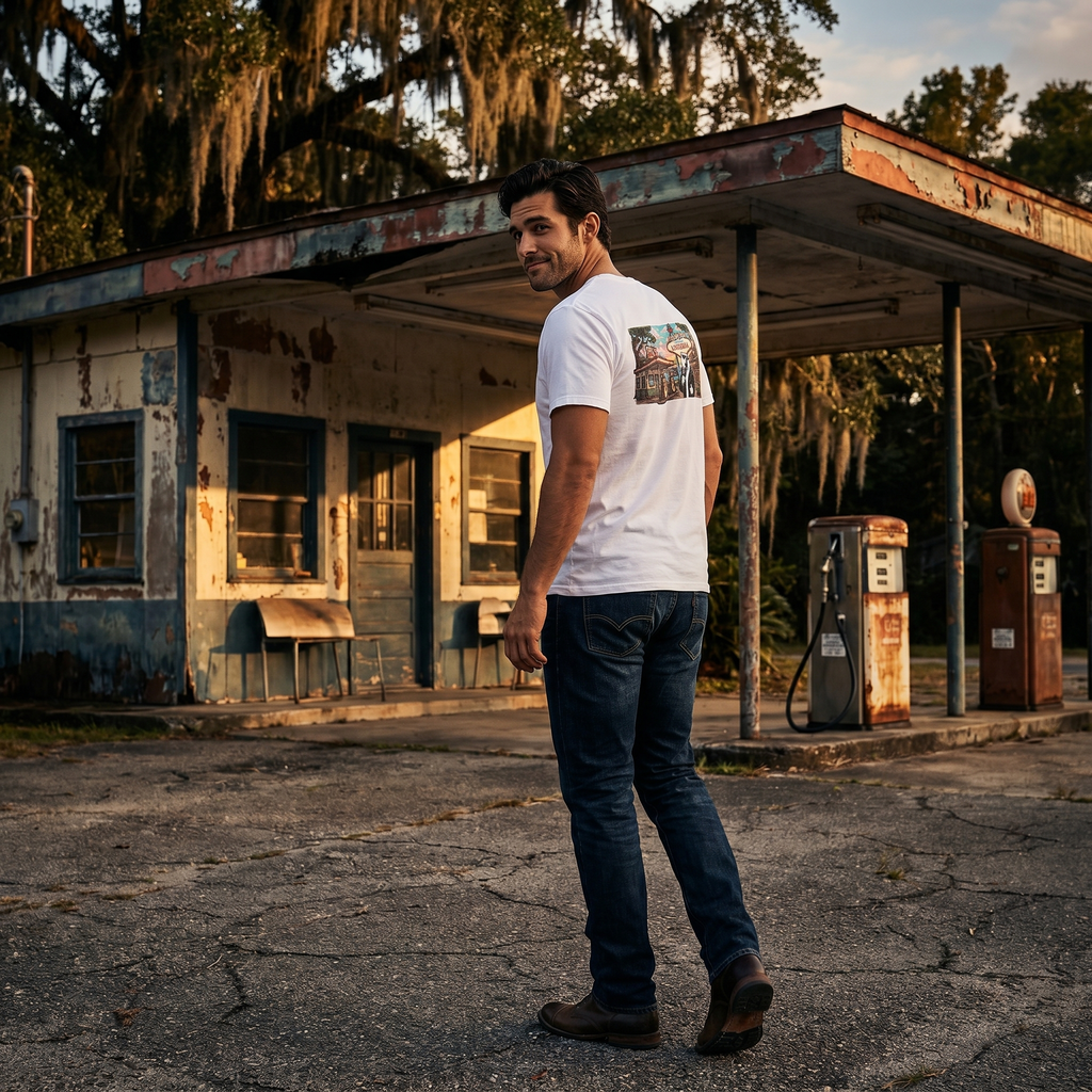 Louisiana Retro Vegas Style Badge T-Shirt | State Vintage Emblem